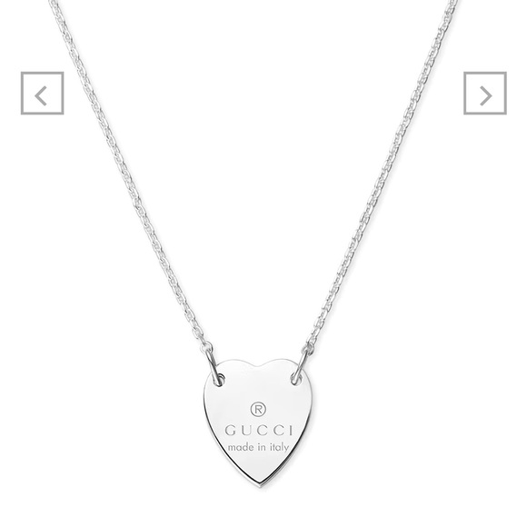 GUCCI TRADEMARK NECKLACE WITH HEART PENDANT - Picture 1 of 7